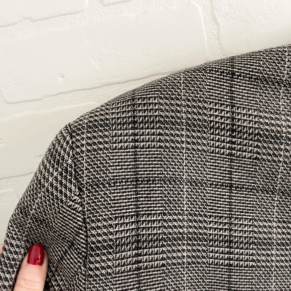 Bugatchi Men’s blazer Plaid Wool blend Double breasted White Black Gray 44R - Picture 11 of 11